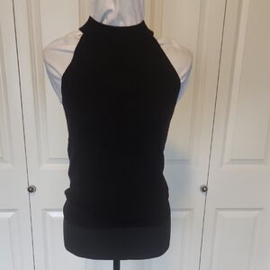 LOFT Black Sleeveless Mock Neck Sweater